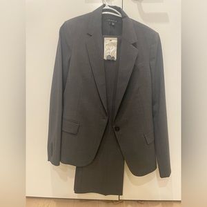 Theory charcoal grey suit.